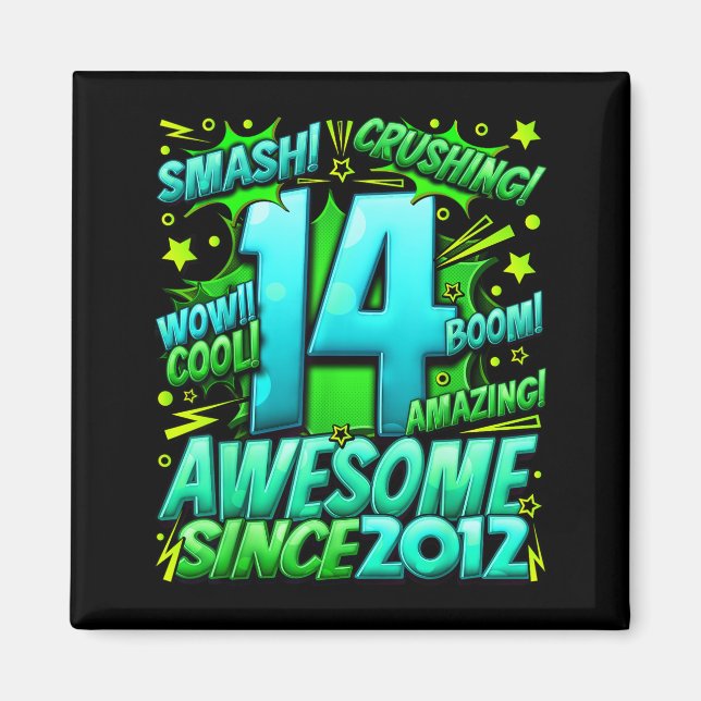 14 Year Old For Boys 14th Birthday Boy 14 Year Old Magnet (Front)