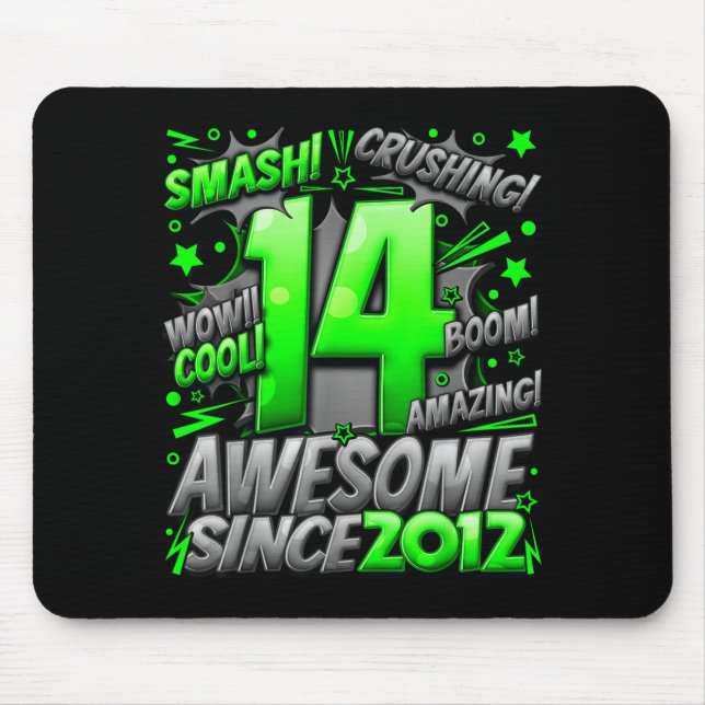 14 Year Old For Boys 14th Birthday Boy 14 Year Old Mouse Pad (Front)