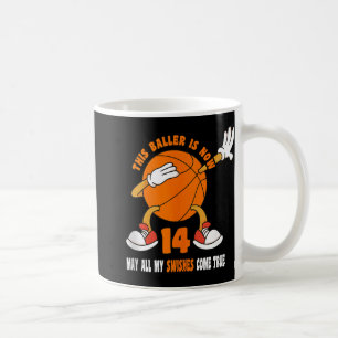 14 Year Old Happy 14th Birthday Basketball 14th Bi Coffee Mug
