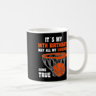 14 Year Old Happy 14th Birthday Bysketbyll 14th Bi Coffee Mug