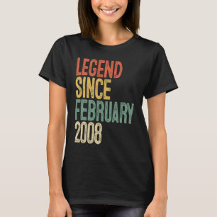 14 Year Old  Legend Since February 2008 14th Birth T-Shirt
