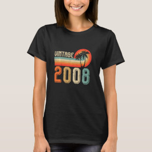14 Year Old Retro  Men Women Vintage 2008 14th Bir T-Shirt