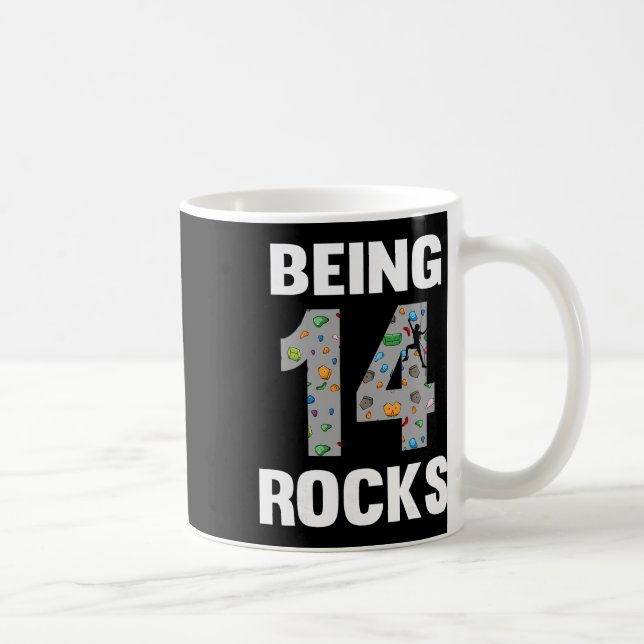 14 Year Old Rock Climber Birthday 14th Climber Bei Coffee Mug (Right)
