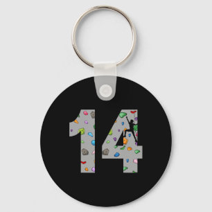 14 Year Old Rock Climbing 14th Birthday Adventure Key Ring
