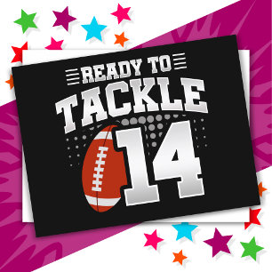 14 Year Old Tackle Football Party 14th Birthday Postcard
