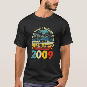 14 Year Old   Vintage January 2009 14th Birthday R T-Shirt