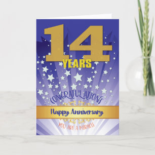 14 Year Recovery Anniversary Bold Numeral Card