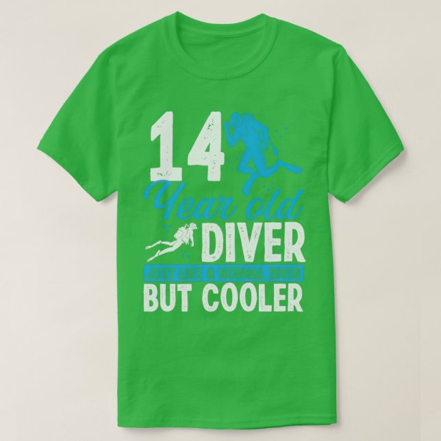 14 Year Scuba Diving Diver Snorkel 14 Birthday T-Shirt (Design Front)