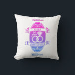 14 Year traditional ivory 14th wedding anniversary Cushion<br><div class="desc">You can customise the husband and wife names. If you would like any help personalising this design please feel free to use to ask this design a button, which is immediately below this text. A romantic wedding anniversary designed for people celebrating 14 years of marriage. Ivory is the traditional gift...</div>