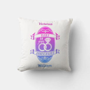 14 Year traditional ivory 14th wedding anniversary Cushion