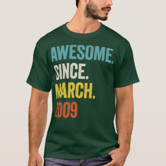 14 Years Awesome Since March 2009 14th Birthday2 T-Shirt