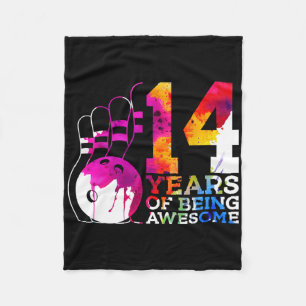 14 Years Of Being Awesome Bowling 14th Birthday Fleece Blanket