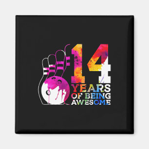 14 Years Of Being Awesome Bowling 14th Birthday Magnet