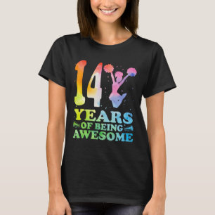 14 Years Of Being Awesome Cheerleading Girl 14th B T-Shirt