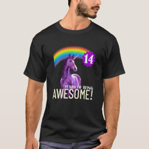 14 Years Of Being Awesome Unicorn Party 14 Years O T-Shirt