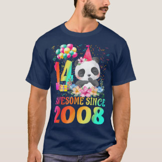 14 Years Old 14th Birthday Panda Awesome Since 200 T-Shirt