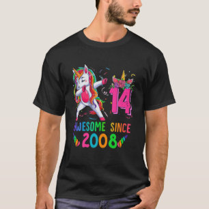 14 Years Old 14Th Birthday Unicorn Dabbing Girl Pa T-Shirt