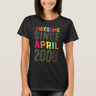 14 Years Old Awesome Since April 2008 14th Birthda T-Shirt