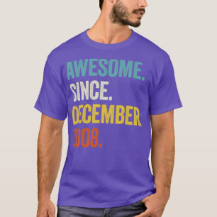 14 Years Old Awesome Since December 2008 14th Birt T-Shirt