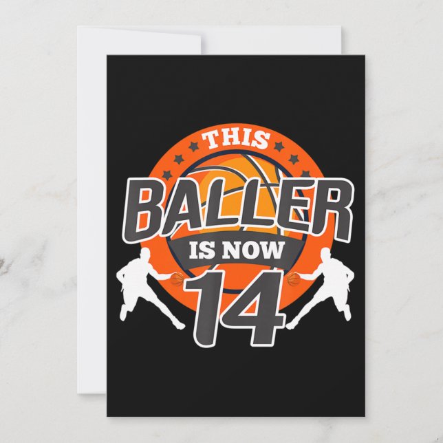 14 Years Old Basketball Kid Gift Son Holiday Card (Front)