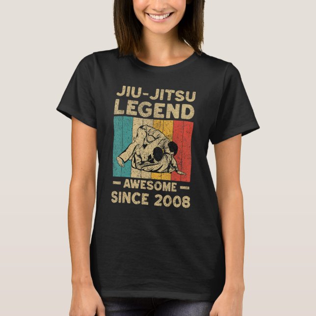 14 Years Old BJJ Jiu Jitsu Legend Awesome Since 20 T-Shirt (Front)