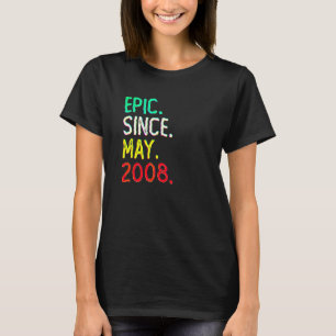 14 Years Old Epic Since May 2008 14th Birthday T-Shirt