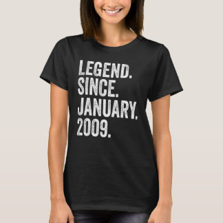 14 Years Old Legend Since January 2009 14th Birthd T-Shirt