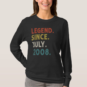 14 Years Old Legend Since July 2008 14th Birthday T-Shirt