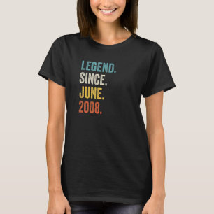 14 Years Old Legend Since June 2008 14th Birthday T-Shirt