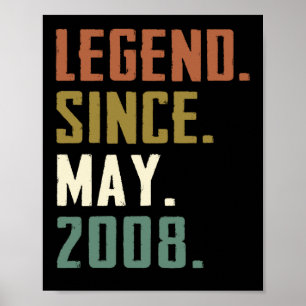 14 Years Old Legend Since May 2008 14th birthday Poster