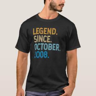 14 Years Old Legend Since October 2008 14th Birth T-Shirt