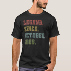 14 Years Old Legend Since October 2008 14th Birth T-Shirt