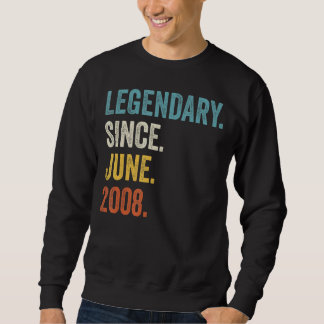 14 Years Old Legendary Since June 2008 14th Birthd Sweatshirt