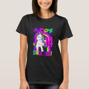 14 Years Old Unicorn Flossing 14th Birthday Girl U T-Shirt