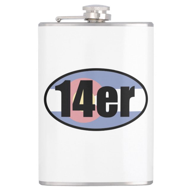 14er Flag Hip Flask (Front)