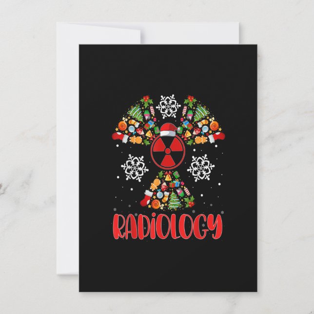 14RZ Radiology Santa Hat Christmas Merry Xmas Xray Invitation (Front)