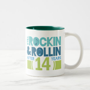 14th Anniversary Wedding Gift Two-Tone Coffee Mug