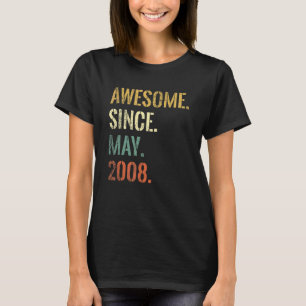 14th Birthday 14 Year Old Awesome Since May 2008 T-Shirt