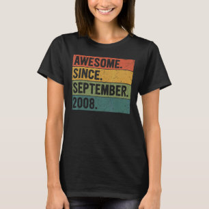 14th Birthday Awesome Since September 2008 14 Yea T-Shirt