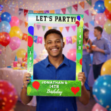 14th Birthday Balloons Green Blue Any AGE