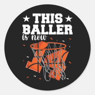 14th Birthday Basketball  Boys Classic Round Sticker