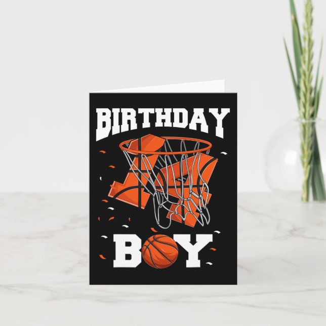 14th Birthday Basketball  Kids Card (Front)