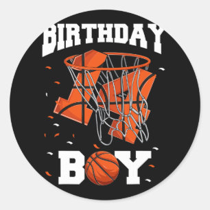 14th Birthday Basketball  Kids Classic Round Sticker