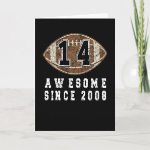 14th Birthday Born In 2008 Football Boy 14 Year Card