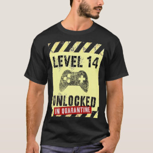 14th Birthday Boy Gamer LEVEL 14 UNLOCKED in Quara T-Shirt