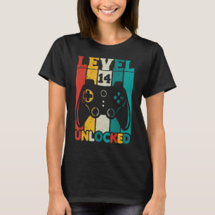 14th Birthday Boy Level 14 Unlocked 14 Year Old Vi T-Shirt