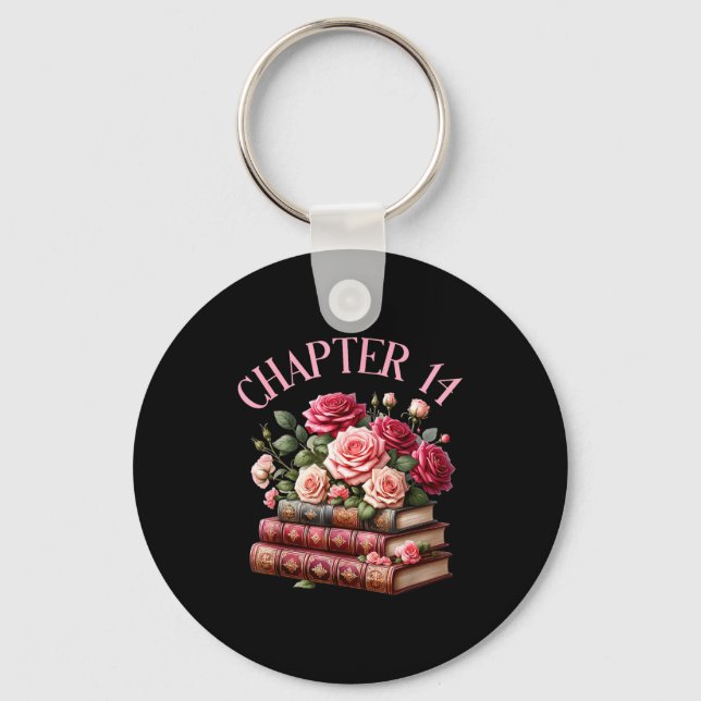 14th Birthday Chapter 14 Birthday Shirt Women Book Key Ring (Front)