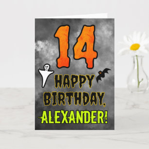14th Birthday: Eerie Halloween Theme + Custom Name Card