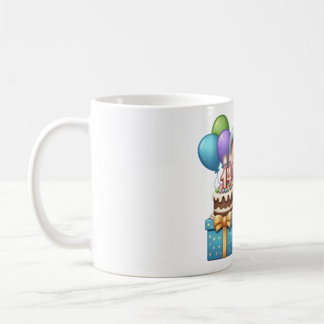 14th Birthday Elephant Coffee Mug (Left)