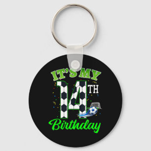 14th Birthday Football Boy Girl Kids Soccer Sports Key Ring